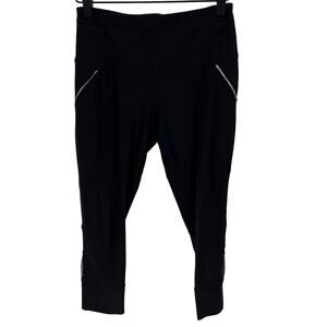 RBX Black Reflective Mesh Leg Cropped Leggings Size Small